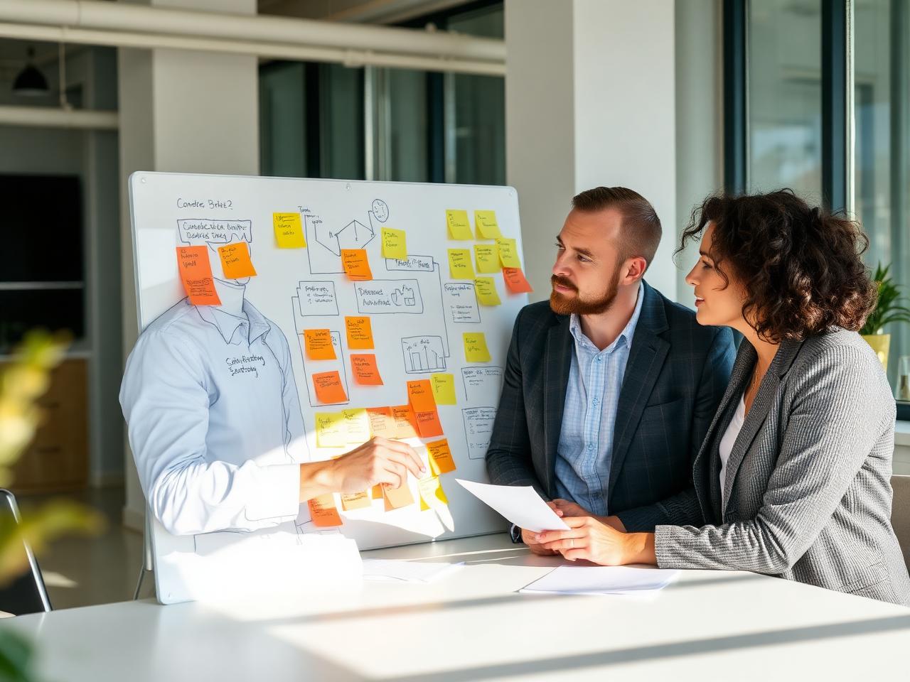 Two business owners on a strategy video call